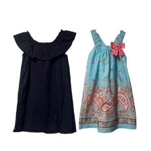 Girls Size 6 Dress Bundle Nautica Navy Eyelet & Bobbie Jean Paisley Sundress